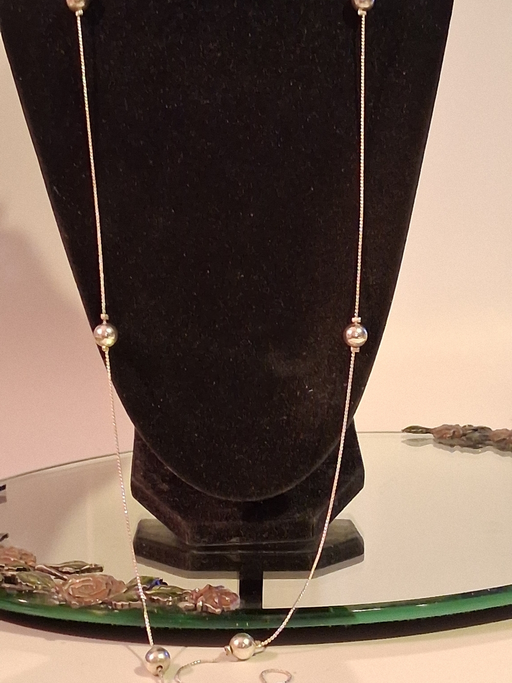Long Silver-Tone Beaded Station Necklace - Women's Jewelry